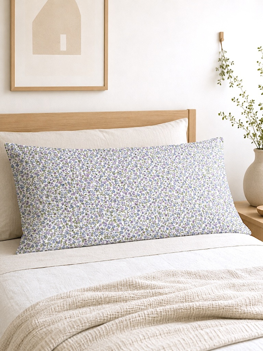 Laura Ashley Imogene pillowcase king cotton tiny ditsy flowers purple blue